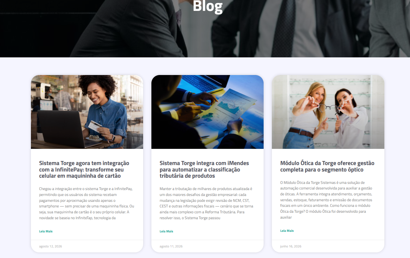Notícias publicadas no Blog da Torge Sistemas
